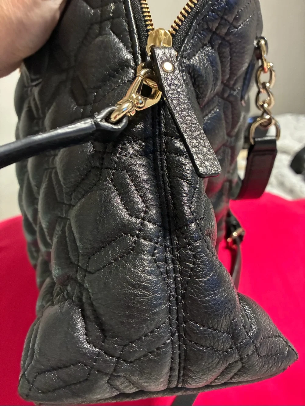 kate spade Black Quilted Leather Bag w/Gold Hardware